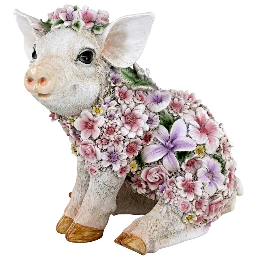 Flower Power Pig Farm Animal Statue