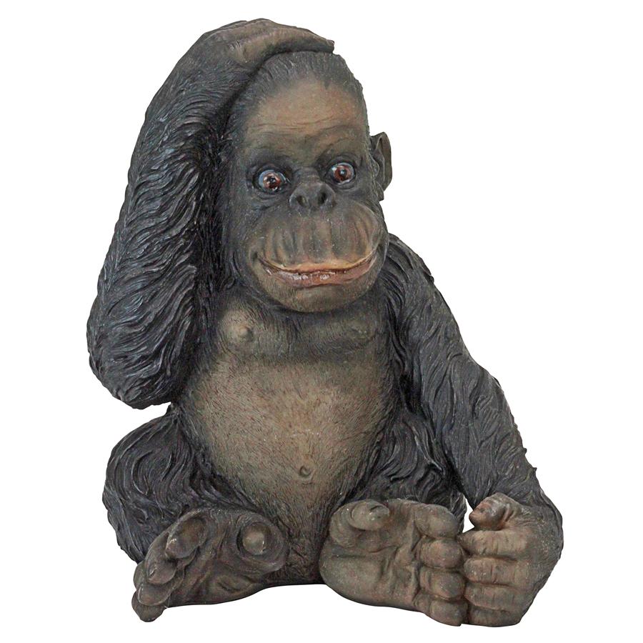 Curly the Chimpanzee of the Jungle Funny Monkey Statue