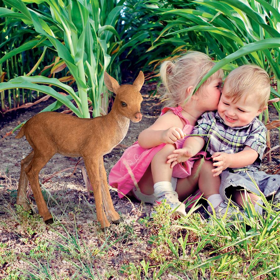 Foraging Fawn Baby Deer Garden Statue