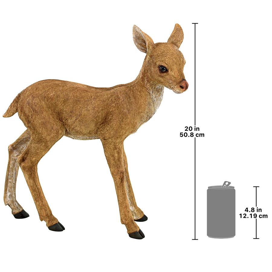 Foraging Fawn Baby Deer Garden Statue