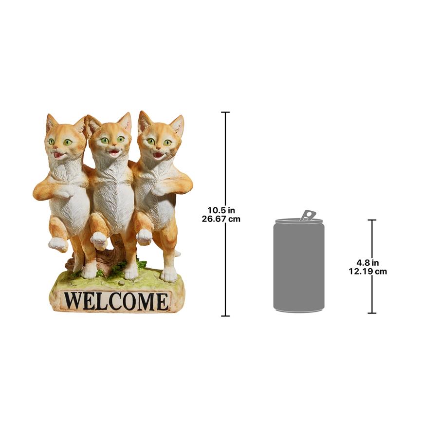 Chorus Line of Cats Garden Welcome Sign Statue