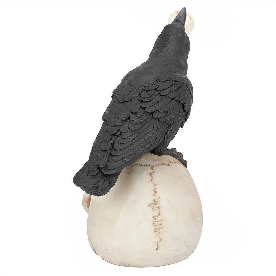 All-Seeing Harbinger of Doom Raven and Skull Statue