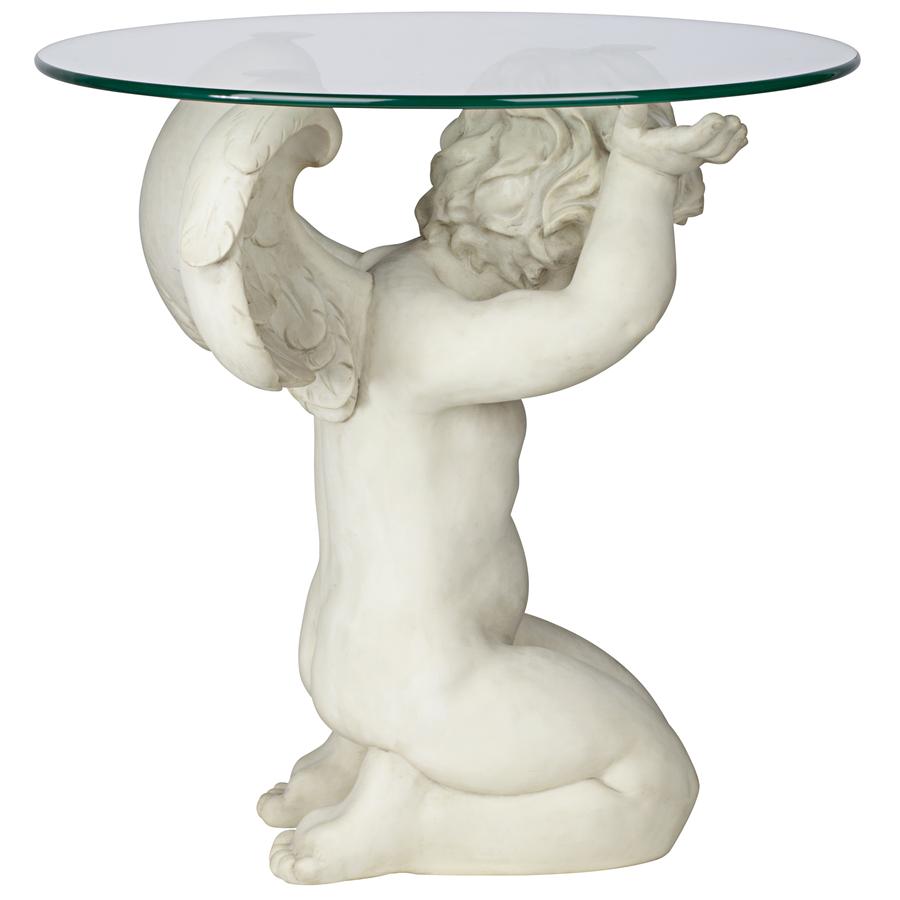 Cherubs Care Angelic Glass-Topped Sculptural Table