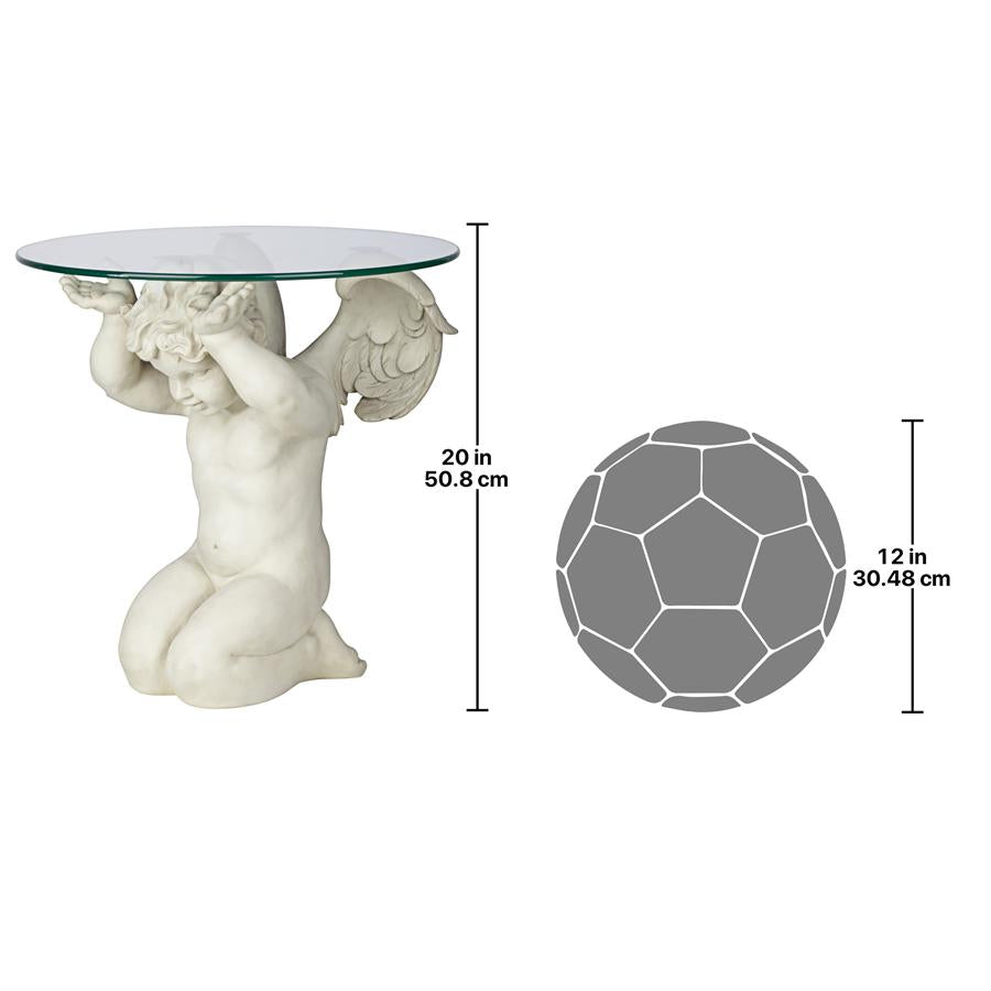 Cherubs Care Angelic Glass-Topped Sculptural Table