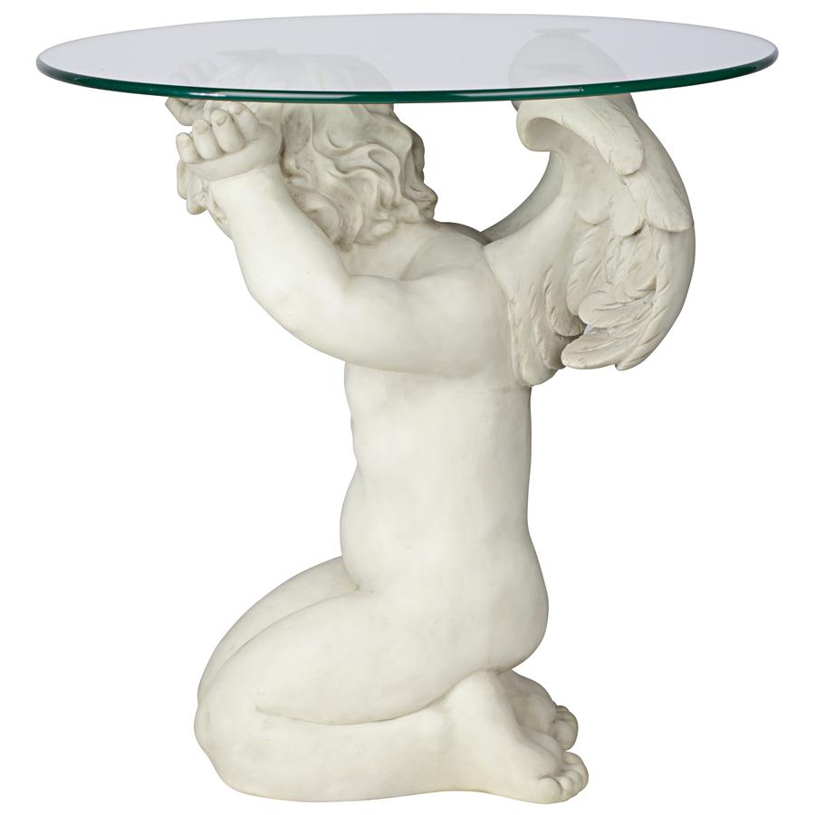 Cherubs Care Angelic Glass-Topped Sculptural Table