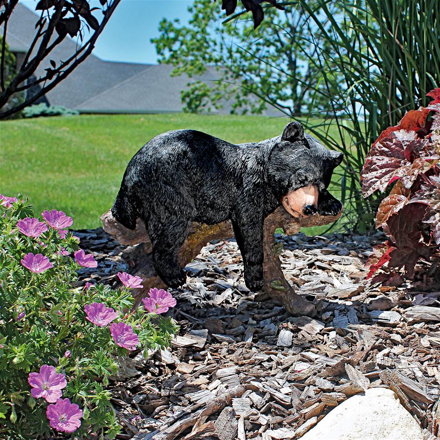 Catnapping Cub Black Bear Statue