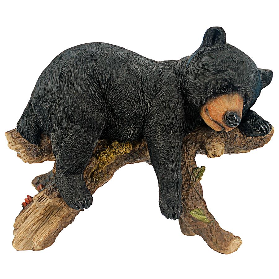 Catnapping Cub Black Bear Statue