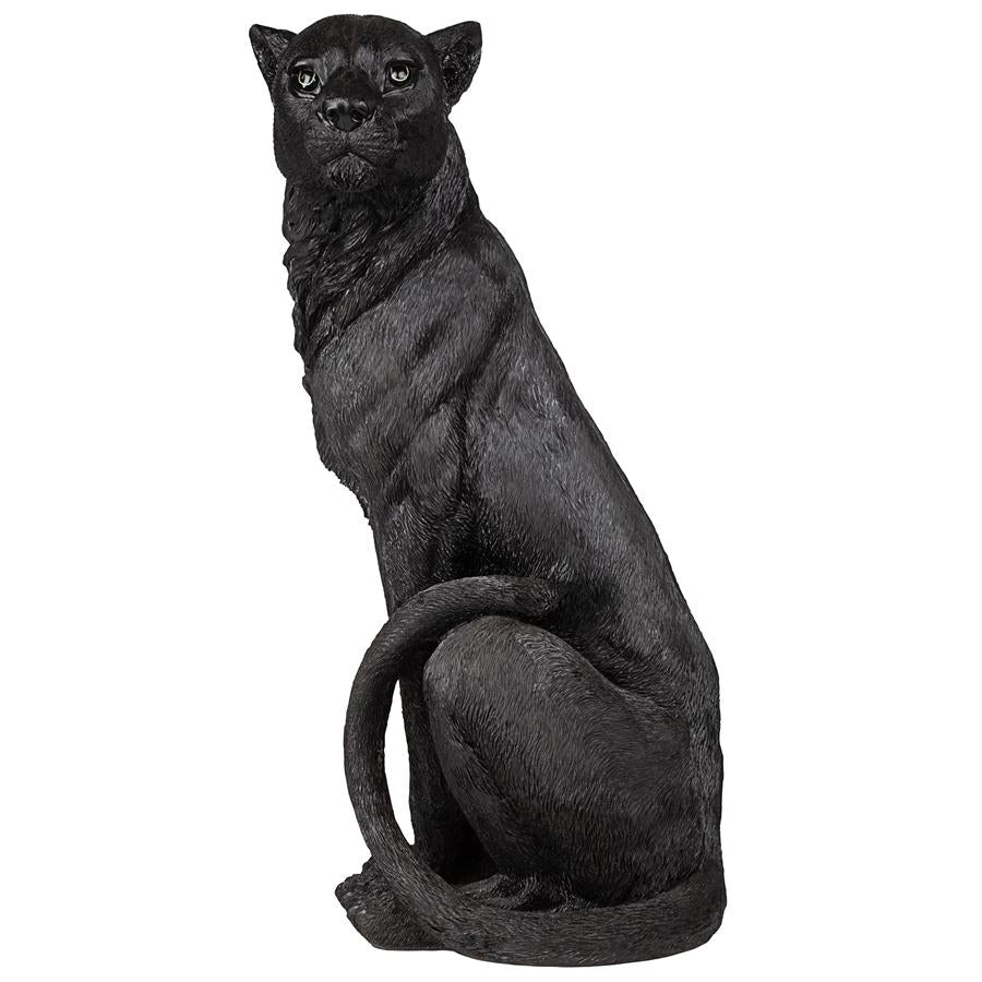 Pensive Panther Black Jaguar Statue