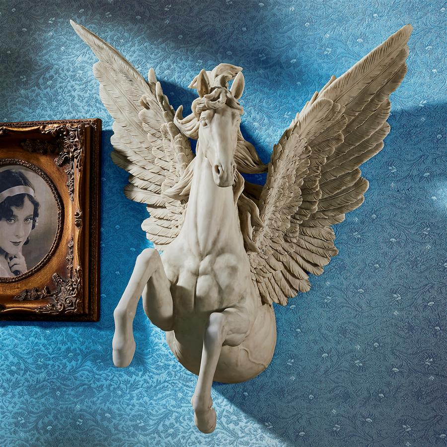 Divine Pegasus Winged Stallion Wall Sculpture