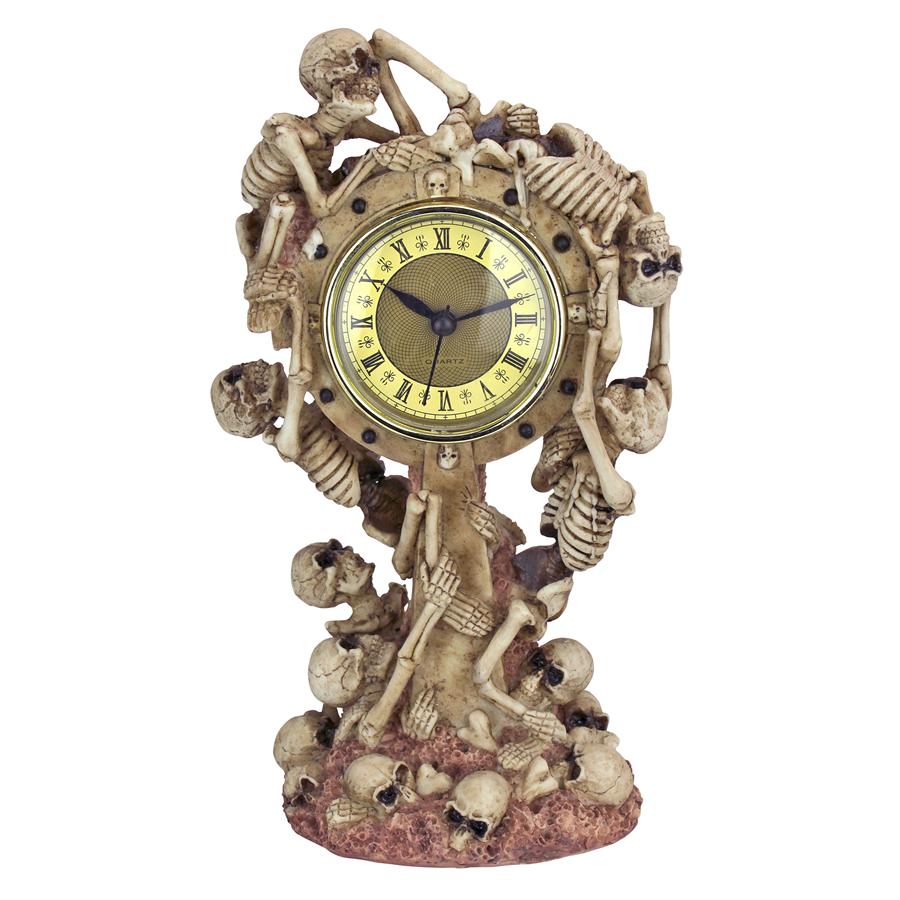 Skeleton Crew Sculptural Mantel Clock