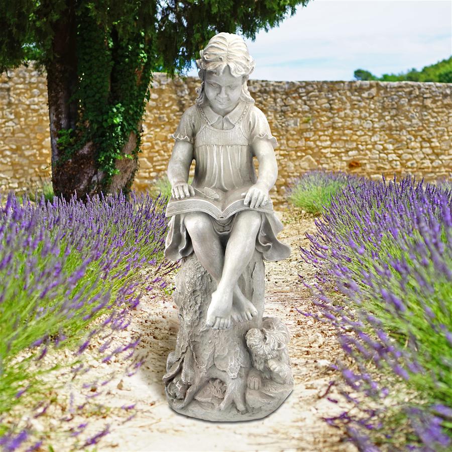 Sierra the Reading Child Garden Statue