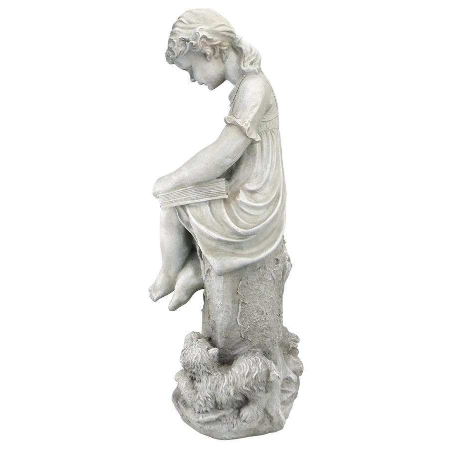 Sierra the Reading Child Garden Statue