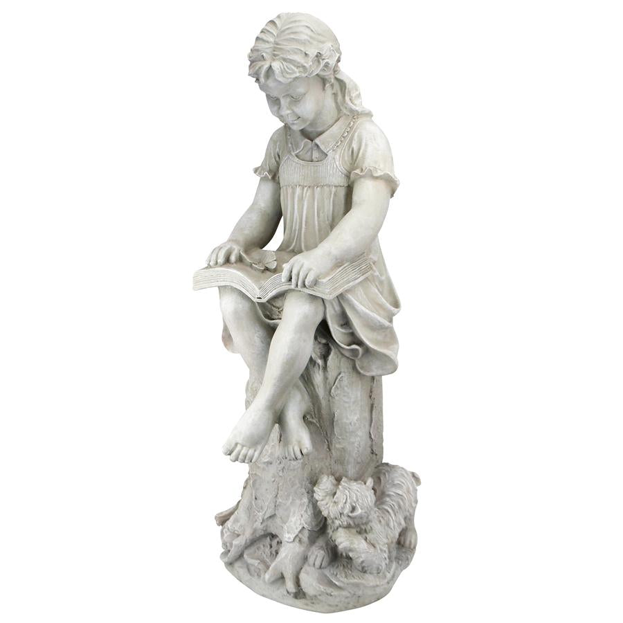 Sierra the Reading Child Garden Statue