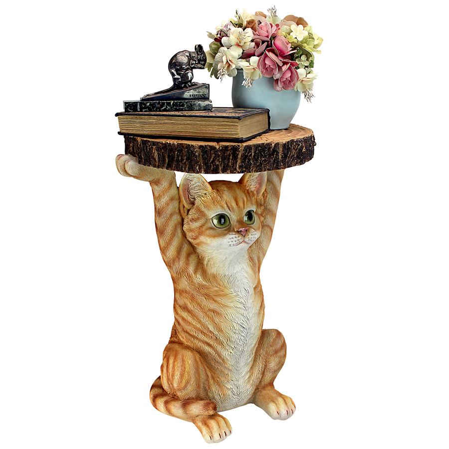 Tabby at Your Service Sculptural Cat Side Table