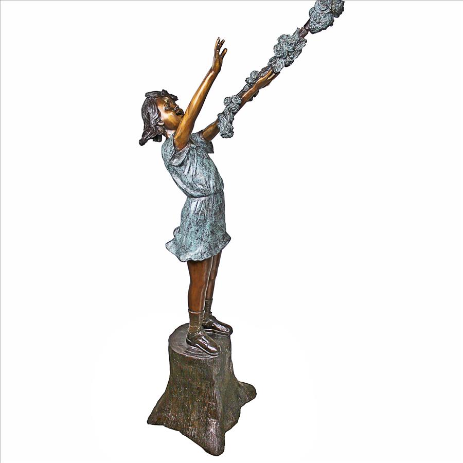 Grand Scale Flower Arbor Kids Cast Bronze Garden Statue