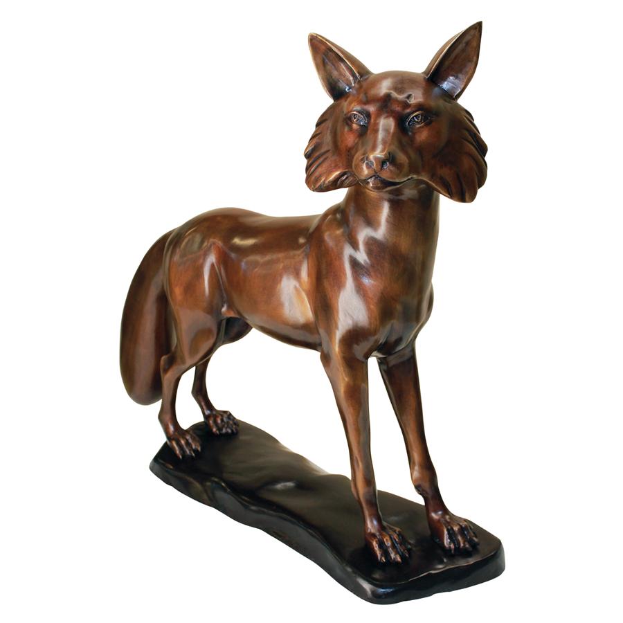 The Wary Standing Fox Cast Bronze Garden Statue