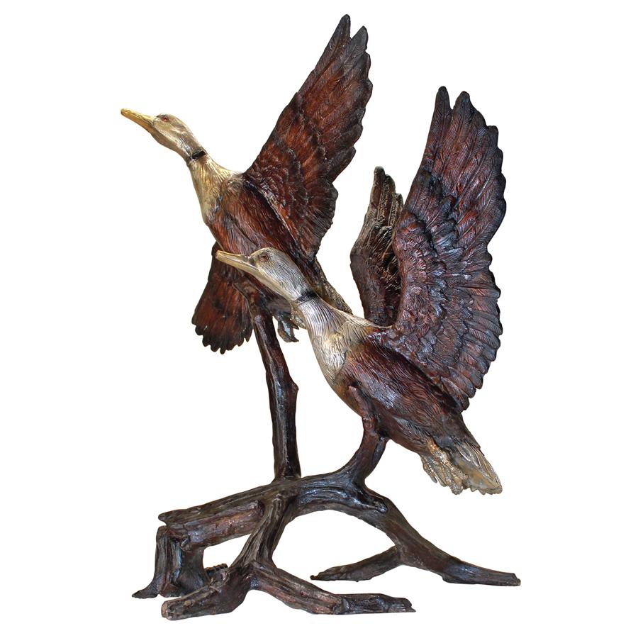 Steep Climbing Ducks Cast Bronze Garden Statue