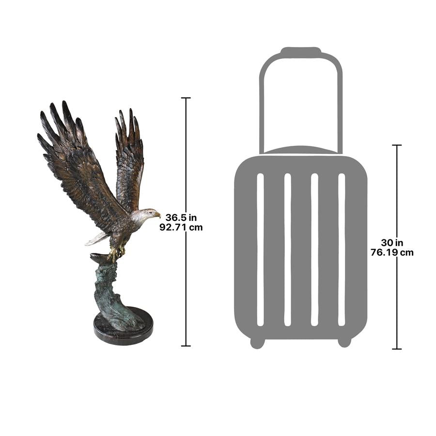 Majestic Eagle Cast Bronze Garden Statue