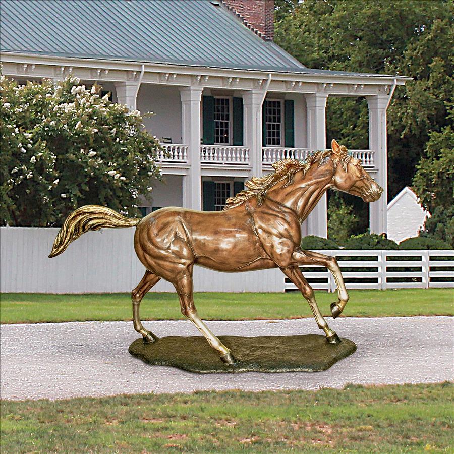 Galloping Steed, Horse Cast Bronze Garden Statue