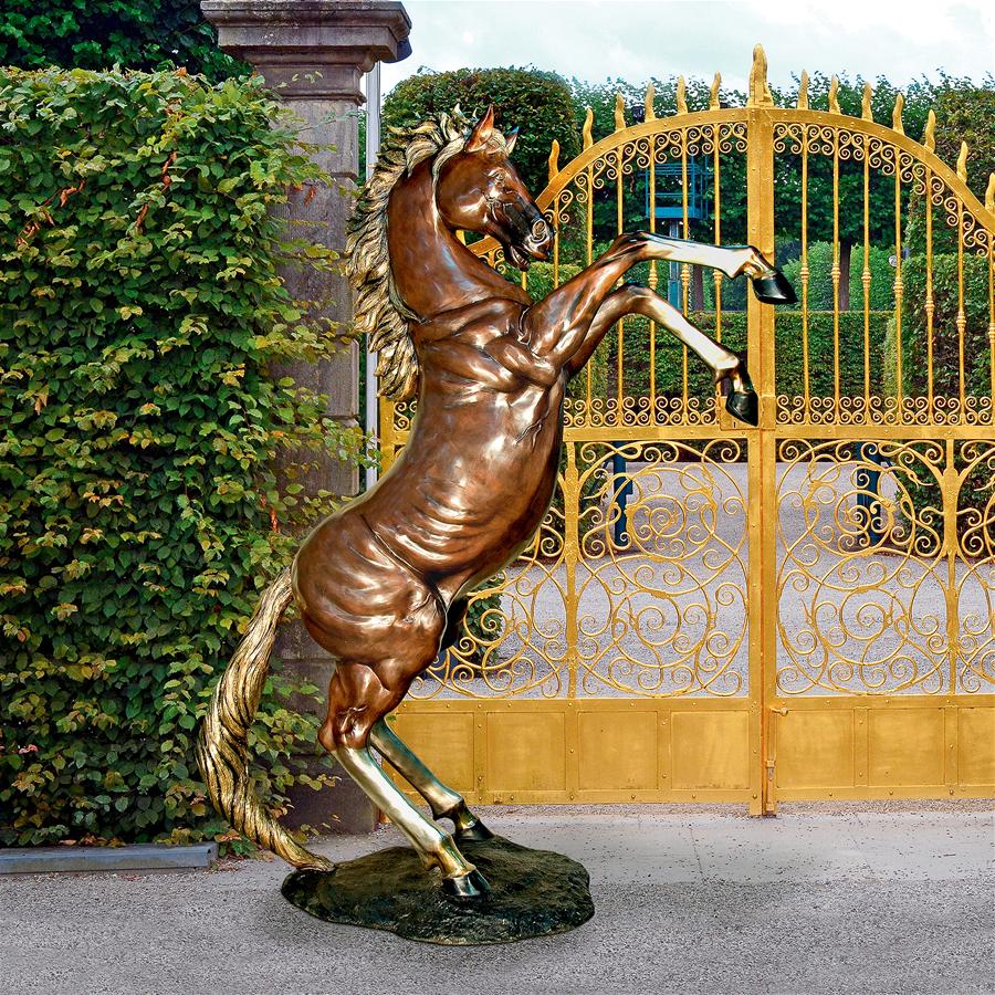 Majestic Spirit, Rearing Horse Cast Bronze Garden Statue: Right