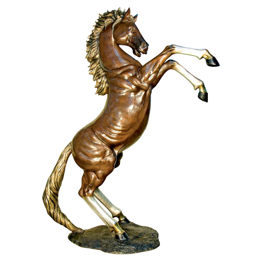 Majestic Spirit, Rearing Horse Cast Bronze Garden Statue: Right