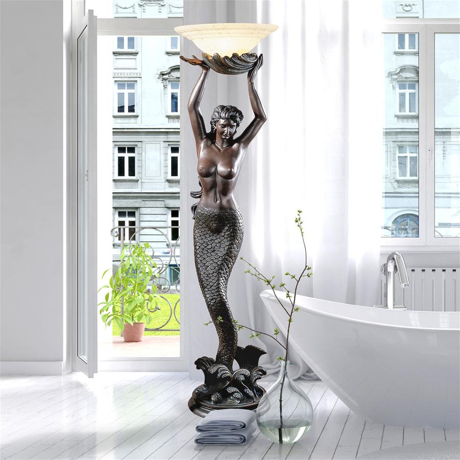 The Goddess' Offering Mermaid Sculptural Floor Lamp