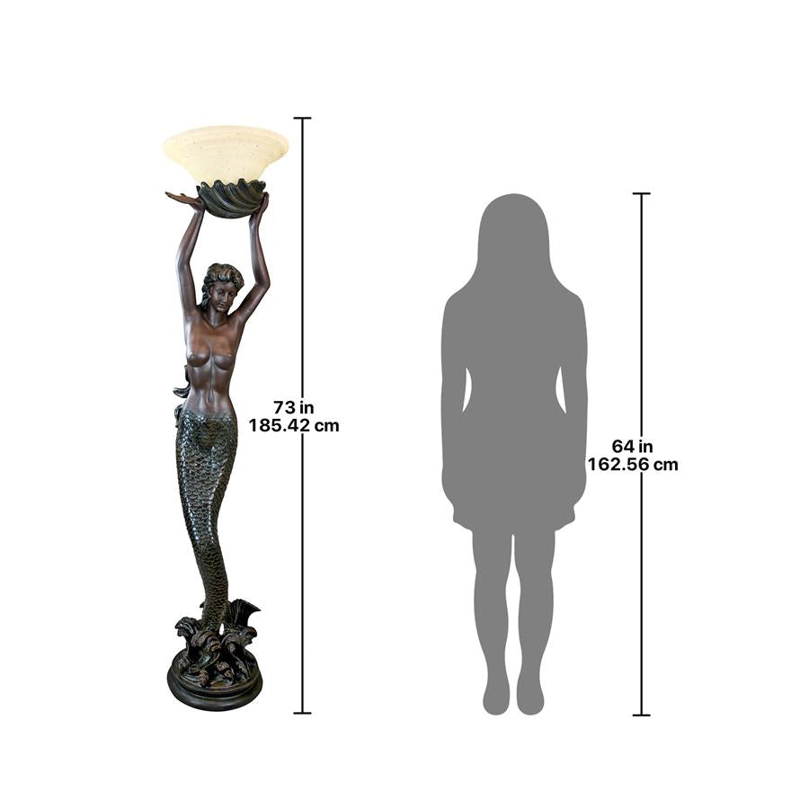 The Goddess' Offering Mermaid Sculptural Floor Lamp