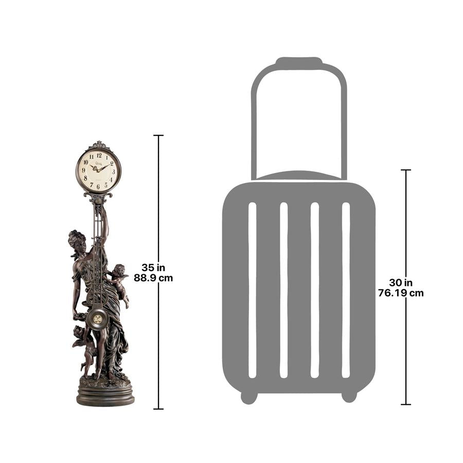 Grande-Scale Flora Sculptural Swinging Pendulum Clock