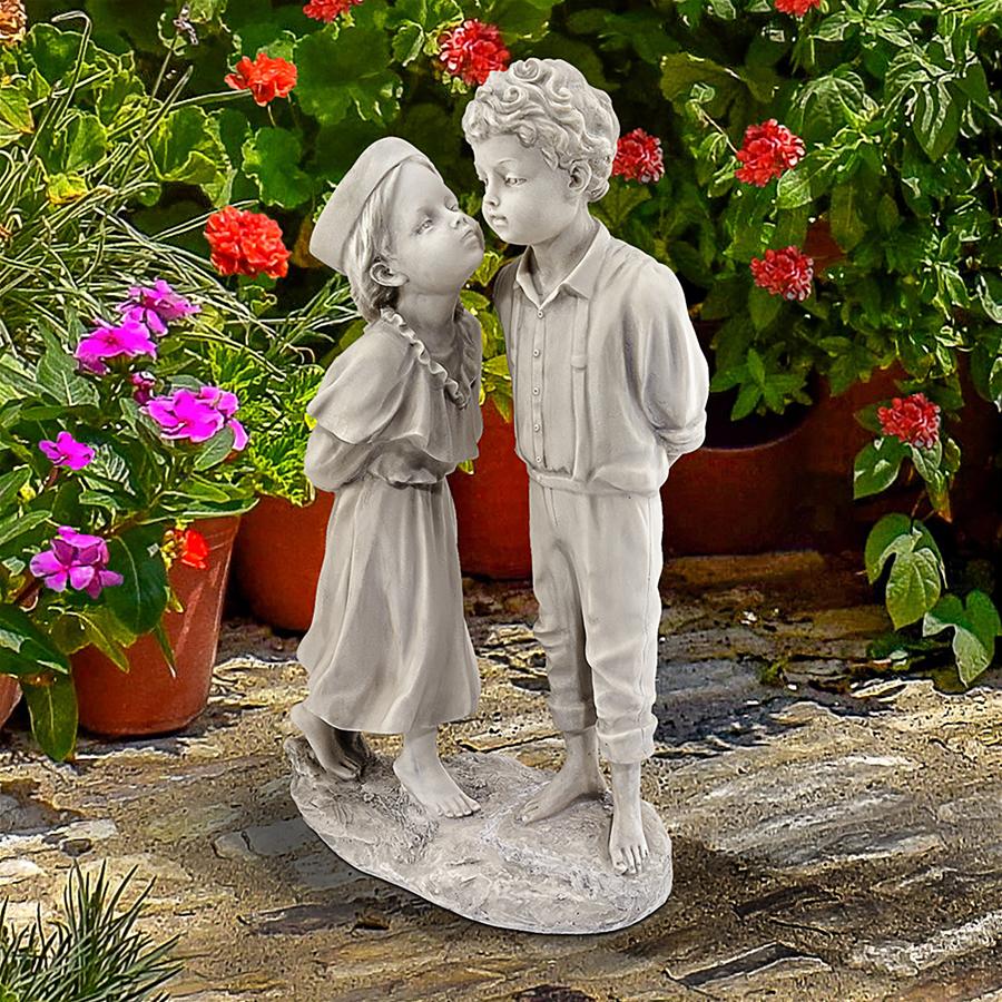 Love's First Kiss Children Garden Statue