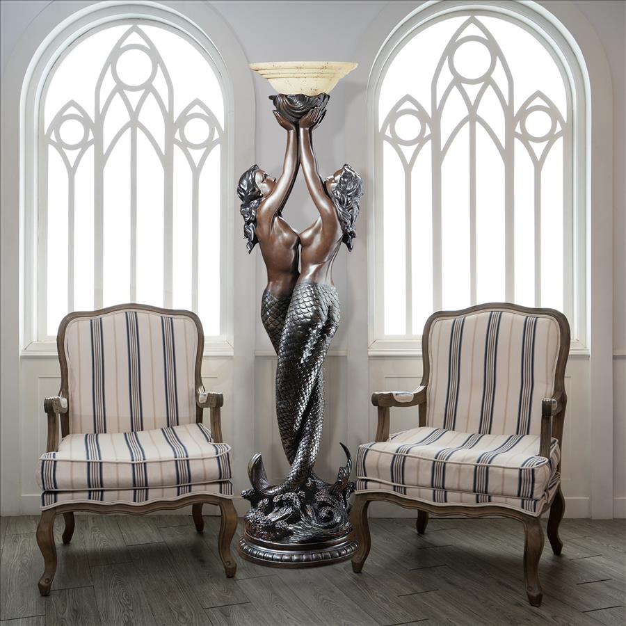 The Entwined Mermaids Sculptural Floor Lamp