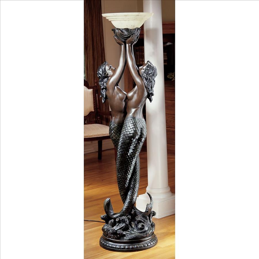 The Entwined Mermaids Sculptural Floor Lamp