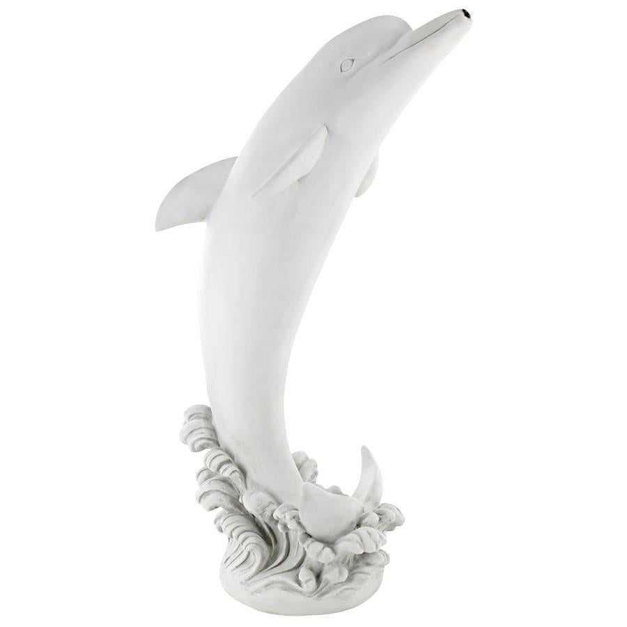 Tropical Tale Leaping Dolphin Piped Garden Statue: Medium