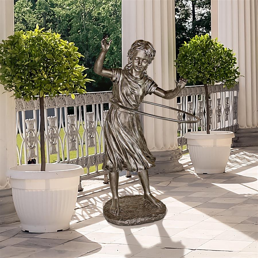 Harriet Hula Hooping Girl Garden Statue