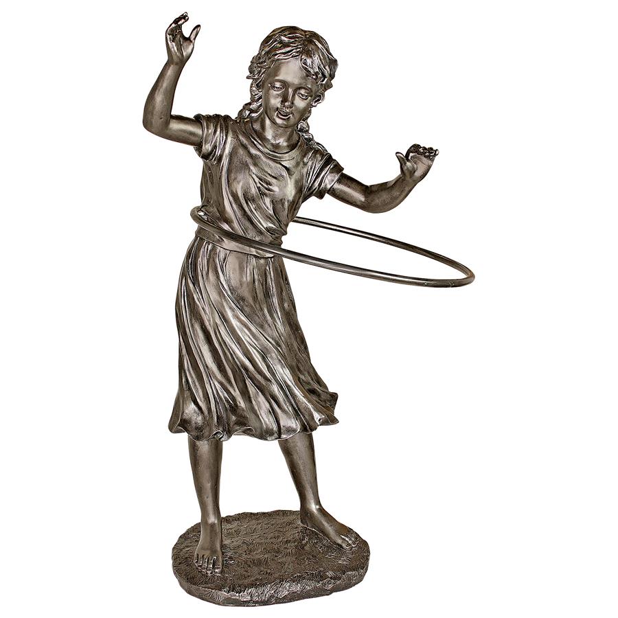 Harriet Hula Hooping Girl Garden Statue