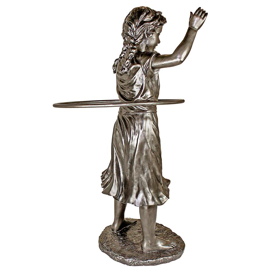 Harriet Hula Hooping Girl Garden Statue