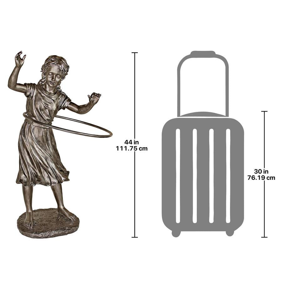 Harriet Hula Hooping Girl Garden Statue