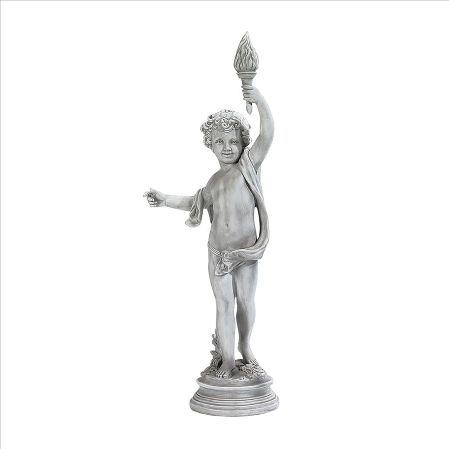 Lighting the Heavens Grande Cherub Statue: Left Arm Raised