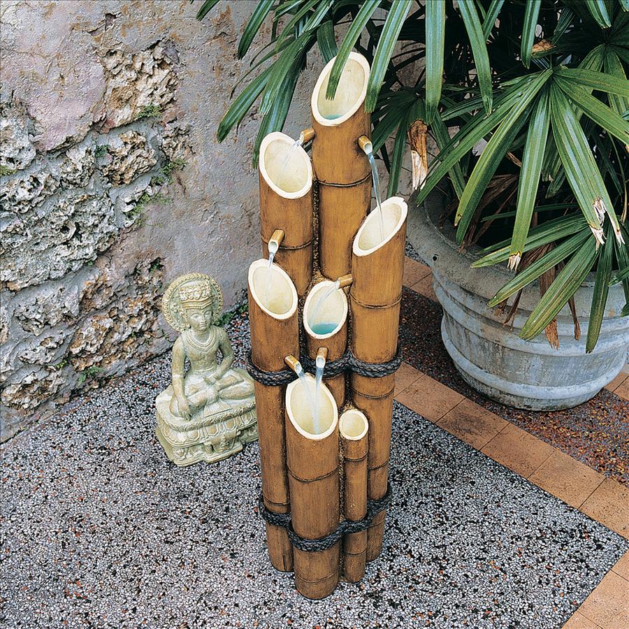 Cascading Bamboo Sculptural Fountain