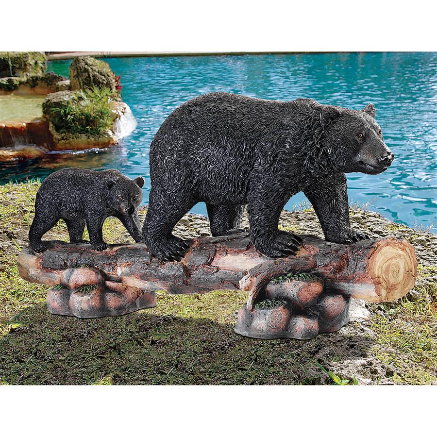 Mother Black Bear and Cub Grand Scale Animal Sculpture
