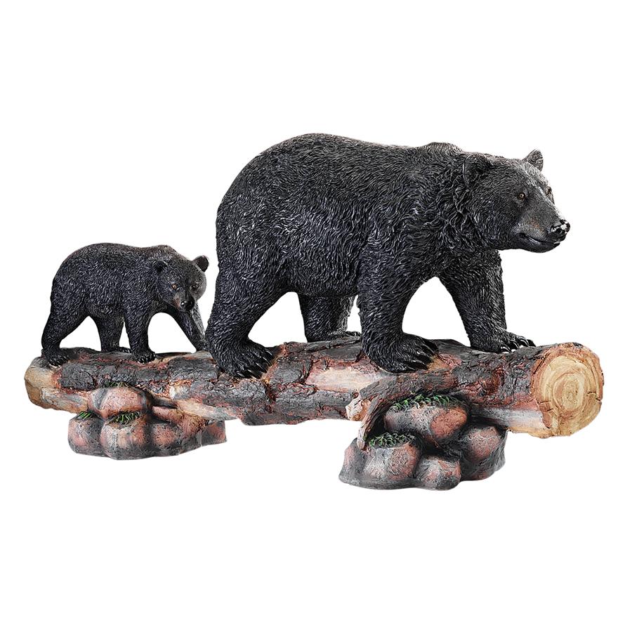 Mother Black Bear and Cub Grand Scale Animal Sculpture