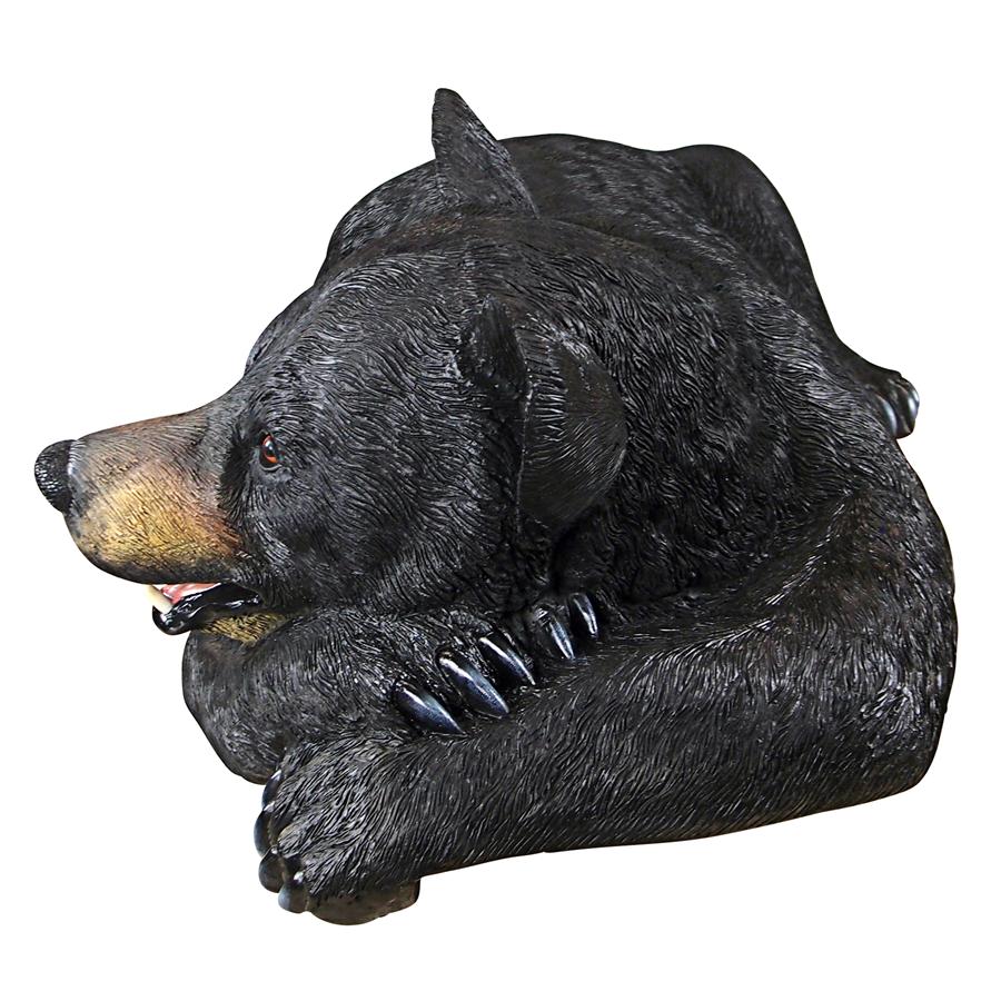 Lemont the Lovable Lounger Black Bear Statue