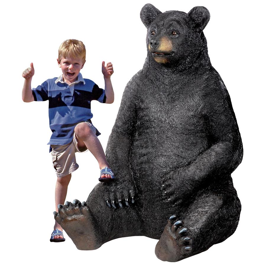 Bear-Zerk Giant Sitting Black Bear Statue