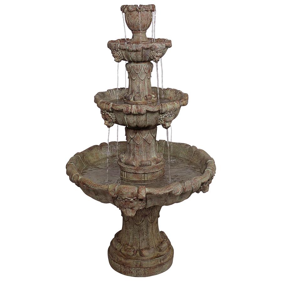 Medici Lion Four-Tier Fountain: Brown Stone Finish
