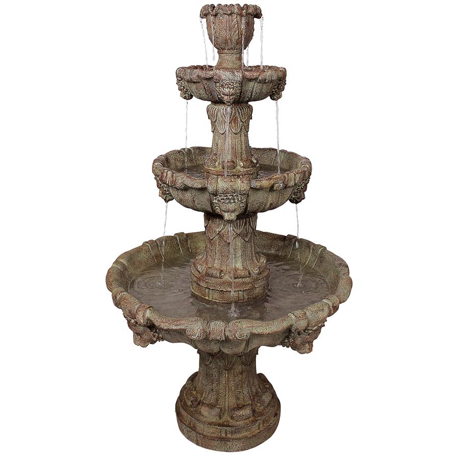 Medici Lion Four-Tier Fountain: Brown Stone Finish