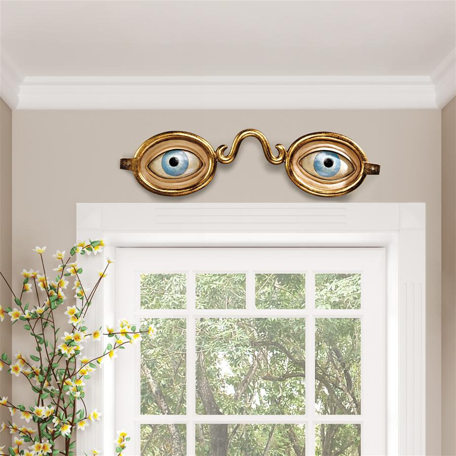 Folk Art Optometrist Trade Eyeglasses Wall Sculpture