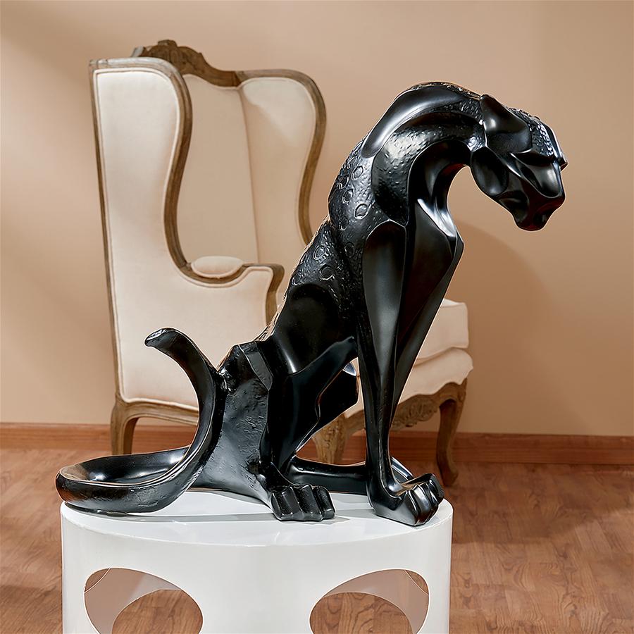 Rampant Tranquility Jungle Jaguar Panther Statue: Each