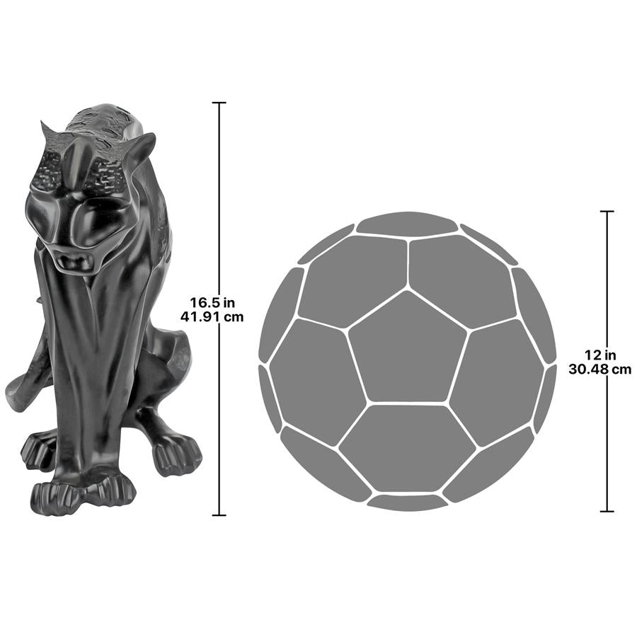 Rampant Tranquility Jungle Jaguar Panther Statue: Each