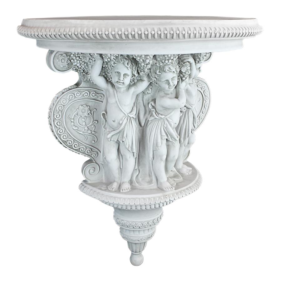 Cherubs of the Wine Harvest Sculptural Wall Console Table