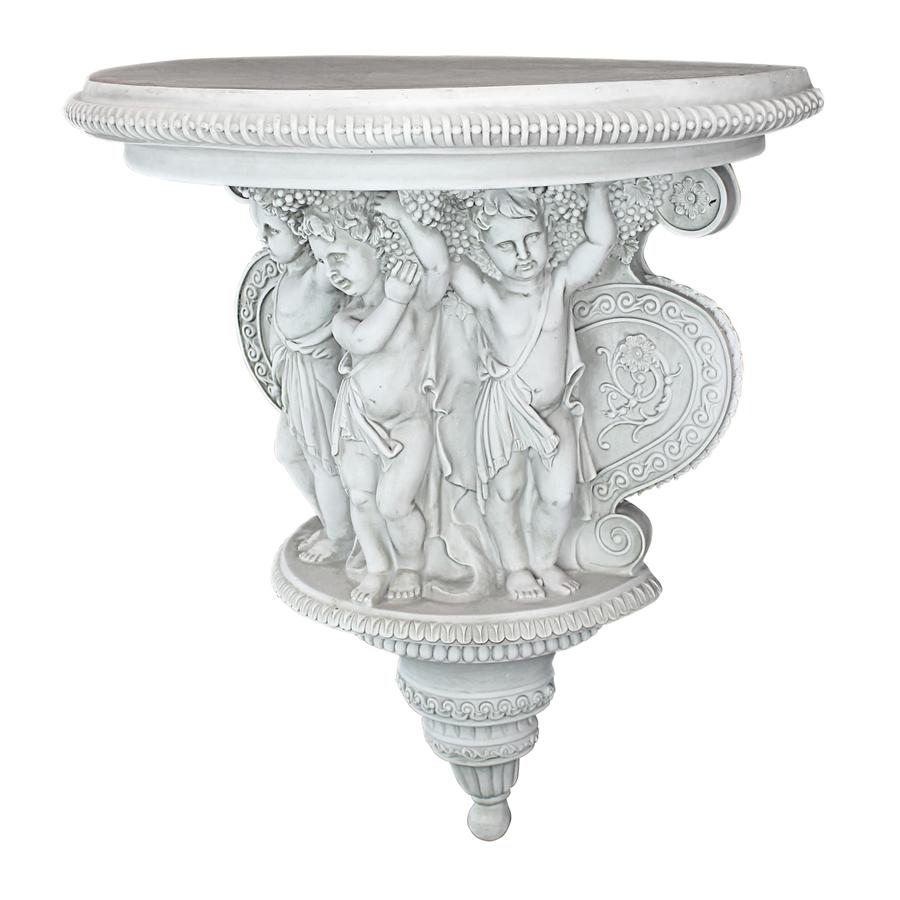 Cherubs of the Wine Harvest Sculptural Wall Console Table