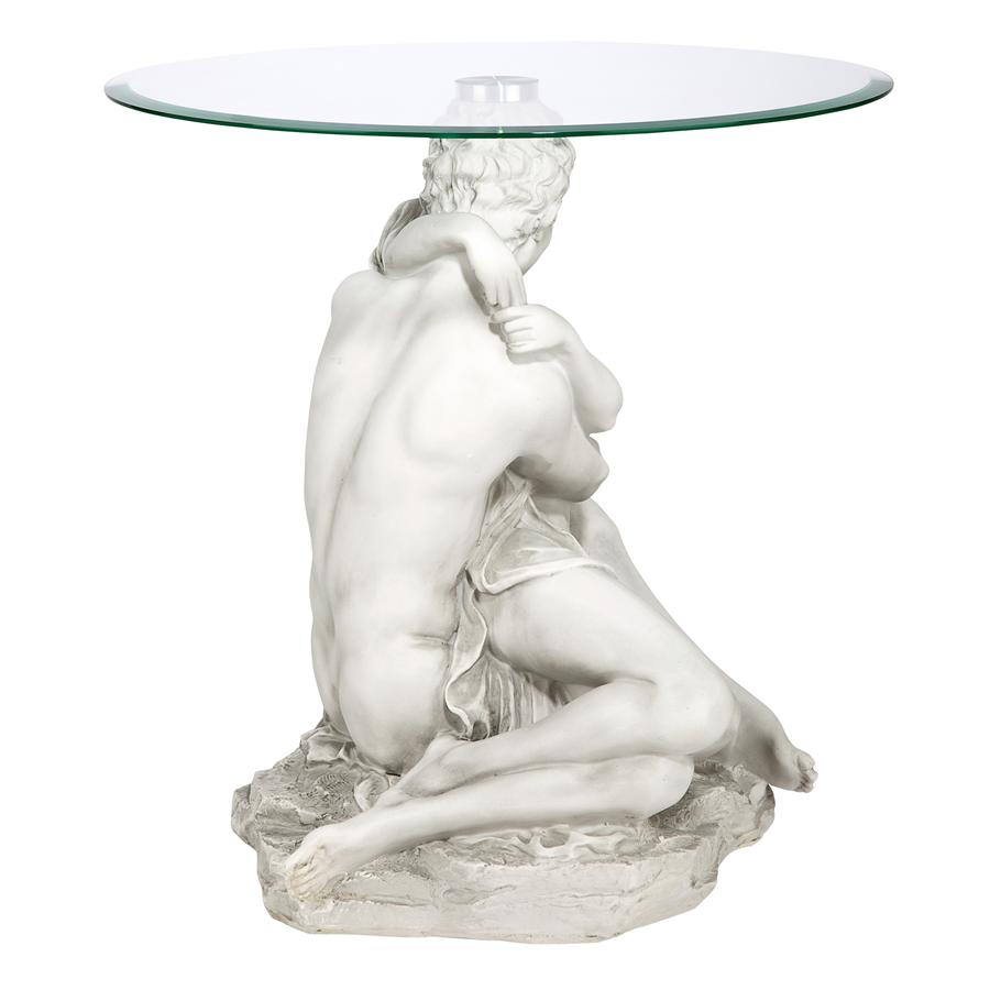 Lovers in the Arms of Romance Glass-Topped Sculptural Table